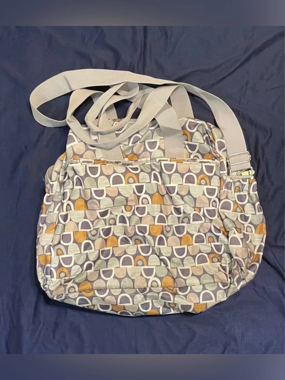 Baby Sky Multi-Pocket Geometric Diaper Bag Tote Crossbody
